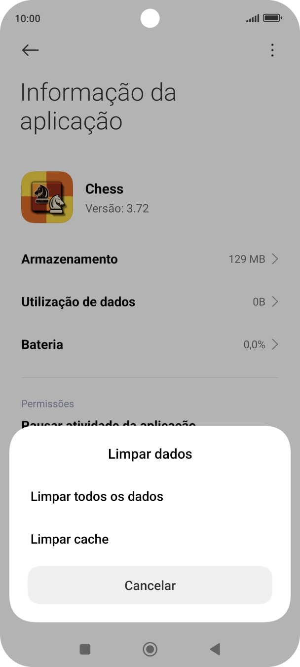 Prima Limpar cache.