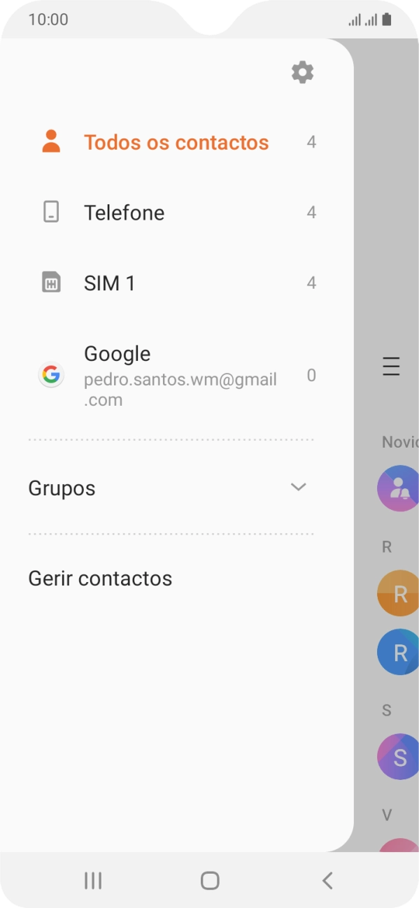 Prima Gerir contactos.