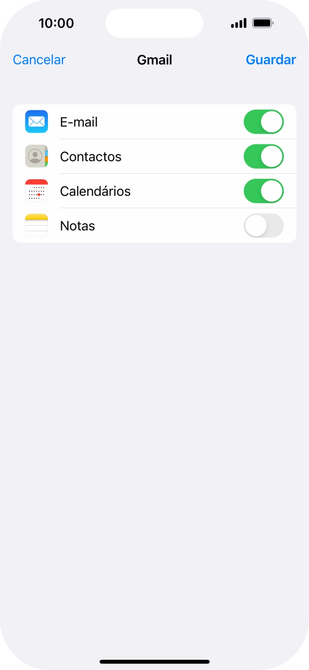 Se o ecrã mostrar esta imagem, a sua conta foi identificada e configurada automaticamente. Siga as indicações no ecrã para introduzir informações adicionais e concluir a configuração.