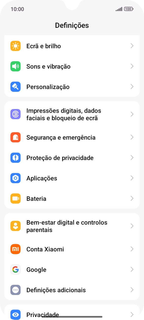 Prima Impressões digitais, dados faciais e bloqueio de ecrã.