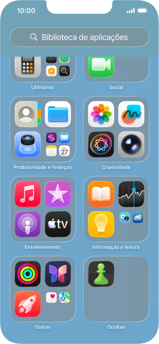 Mantenha premida por um momento a app pretendida.