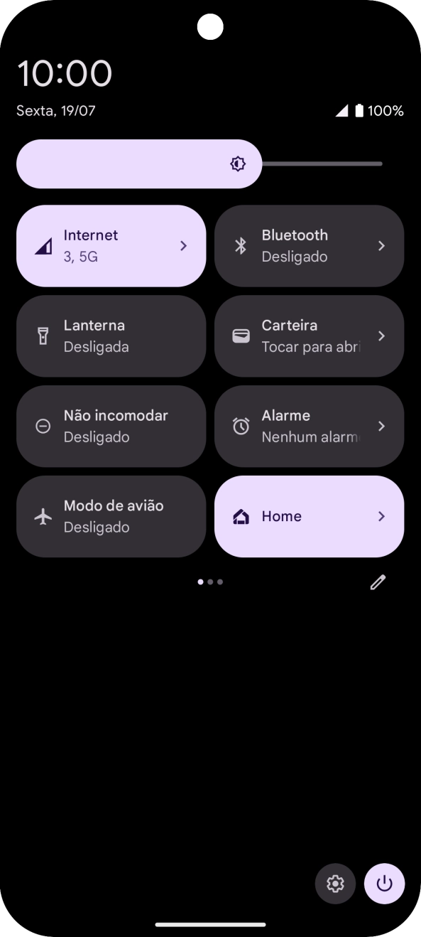 Prima o ícone de definições.