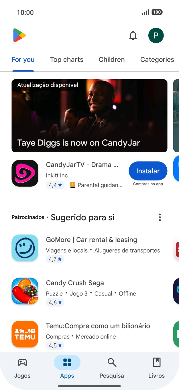 Prima o ícone de perfil.