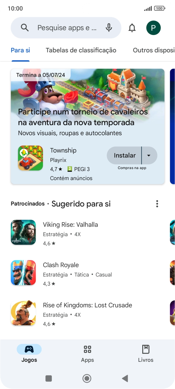 Prima a caixa de pesquisa.