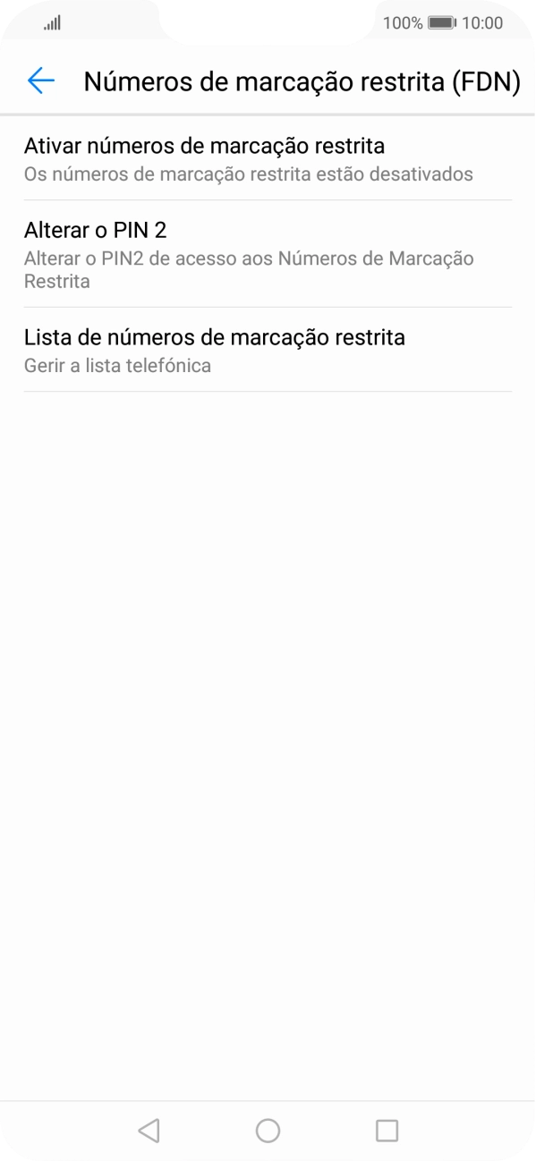 Prima Ativar números de marcação restrita para ativar a marcação permitida.
