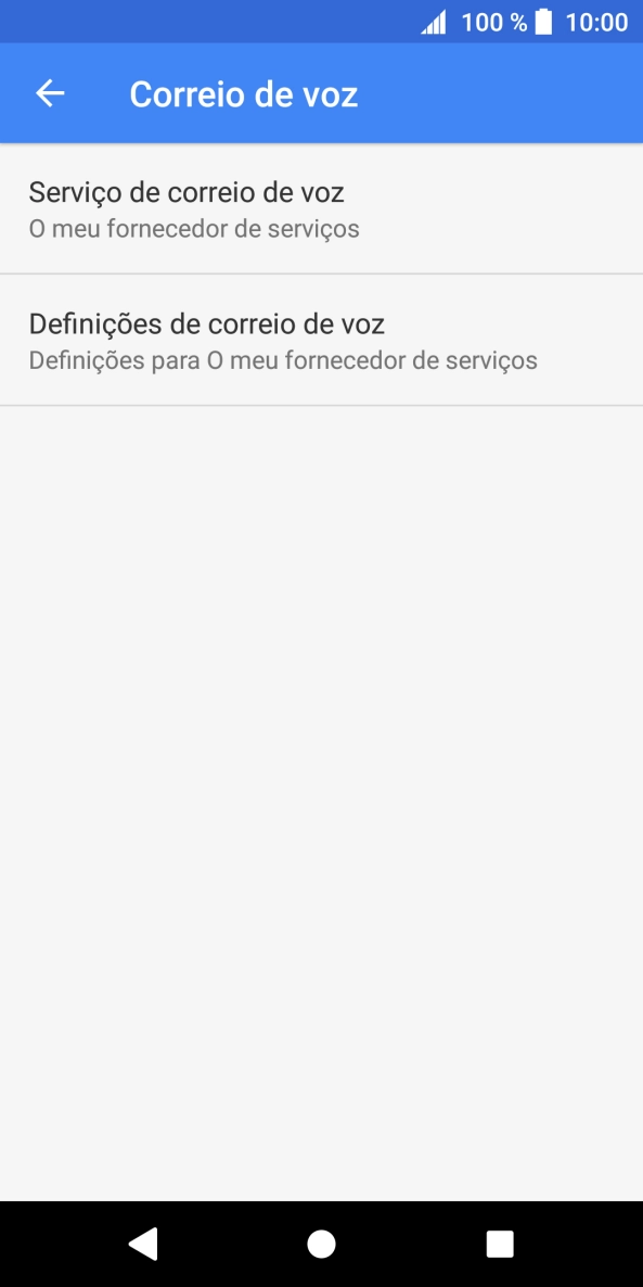 Prima Definições de correio de voz.