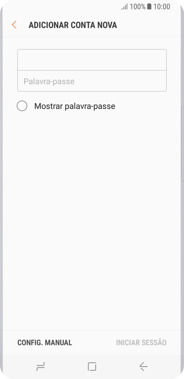 Prima Palavra-passe e introduza a password da sua conta de e-mail.