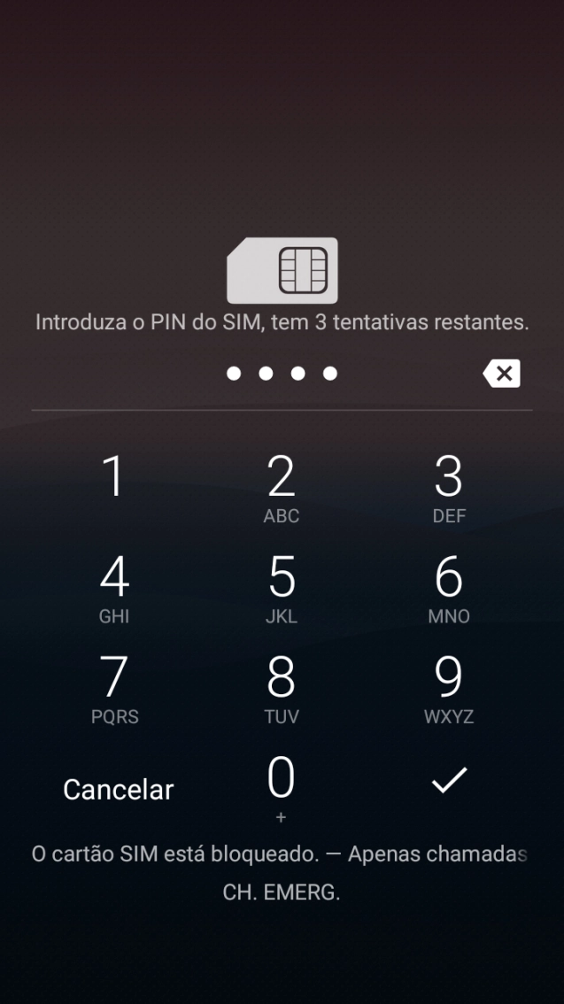 Se solicitado, deve introduzir o código PIN e premir o ícone para aceitar.