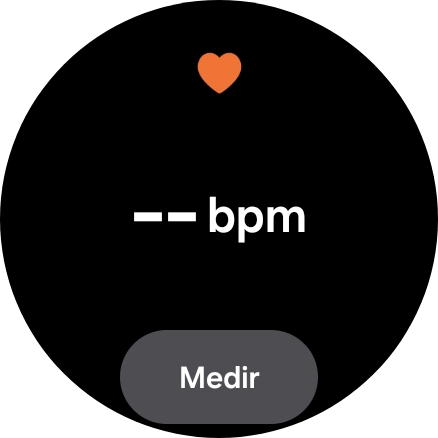 Prima Medir e aguarde enquanto o smartwatch mede a sua pulsação.