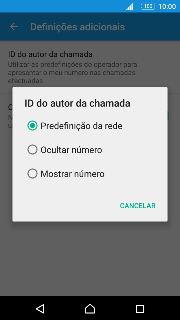 Prima Mostrar número para ativar a visualização do seu número.