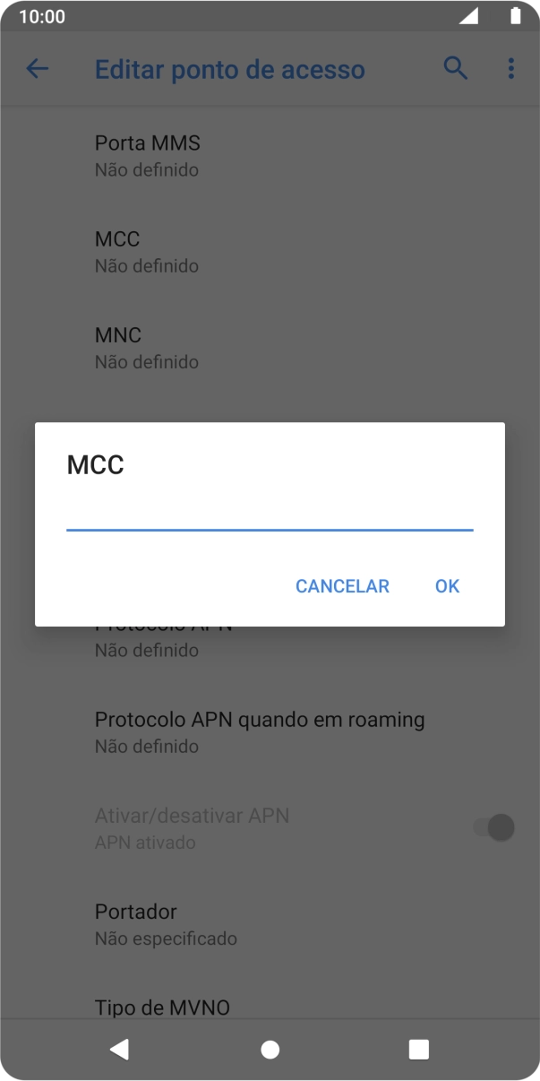 Introduza 268 e prima OK.