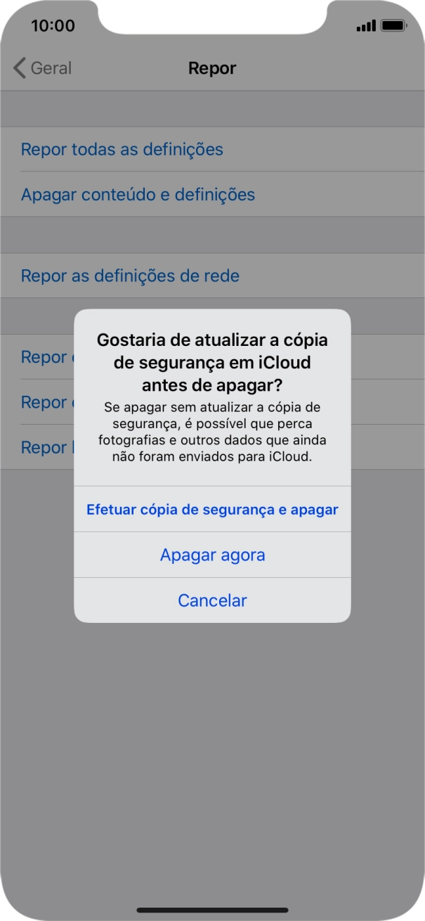 Prima Apagar agora.