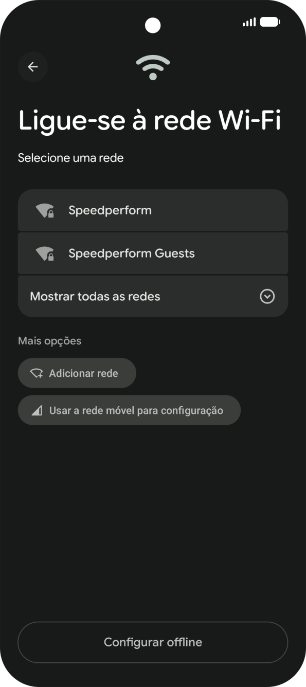 Prima a rede Wi-Fi pretendida.