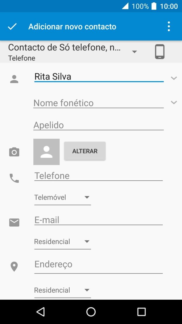 Prima Telefone e introduza o número de telefone pretendido.