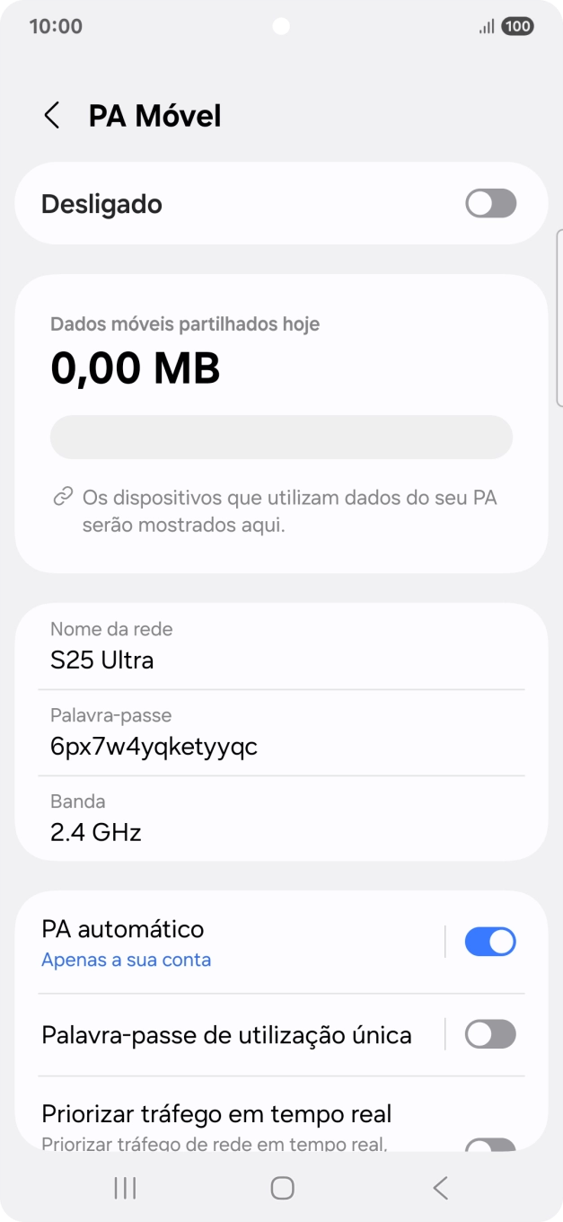 Prima Nome da rede.