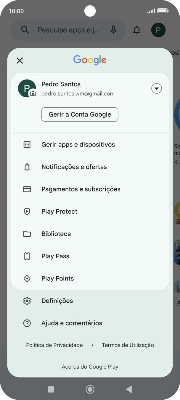 Prima Gerir apps e dispositivos.