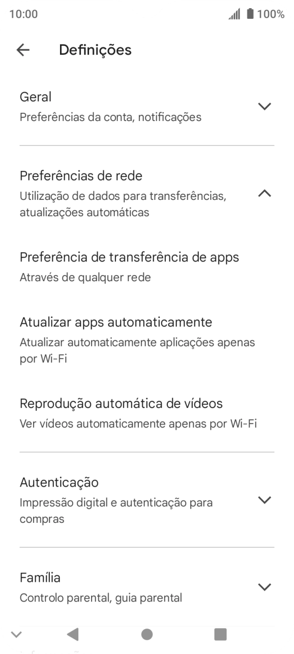 Prima Atualizar apps automaticamente.