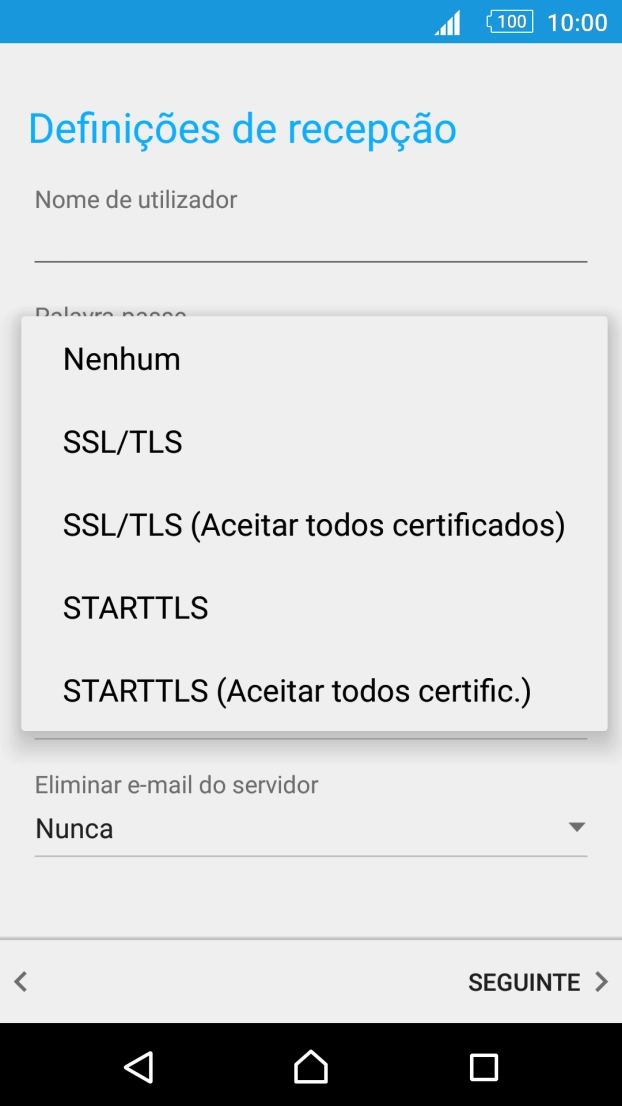 Prima Nenhum para desativar a função.
