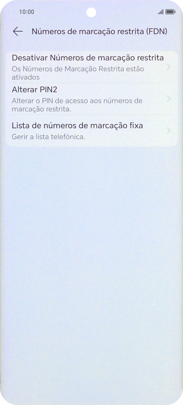 Prima Desativar Números de marcação restrita.