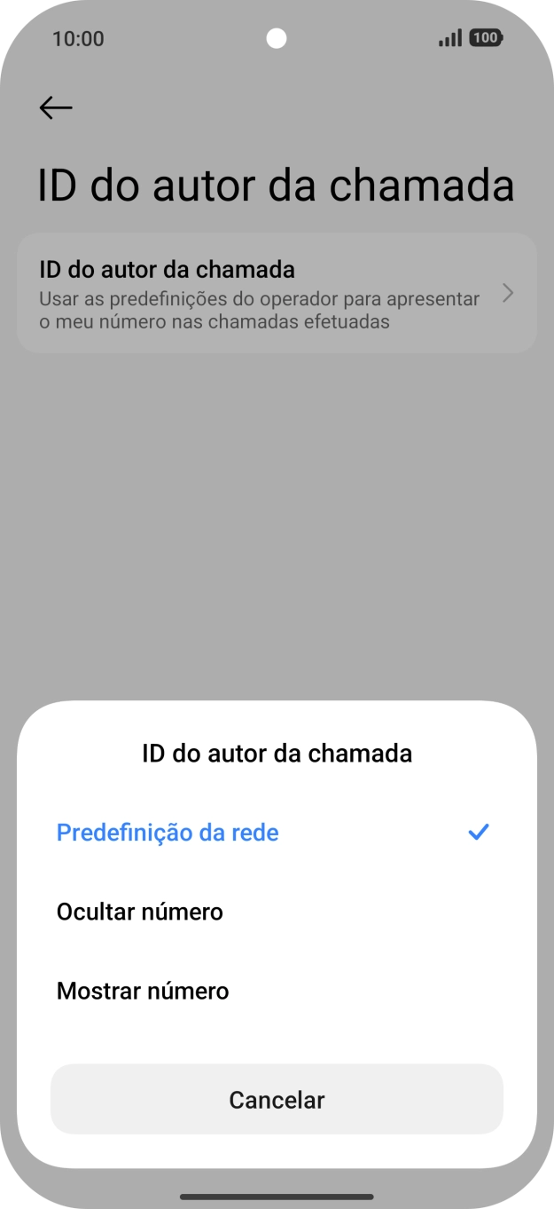 Prima Mostrar número para ativar a visualização do seu número.