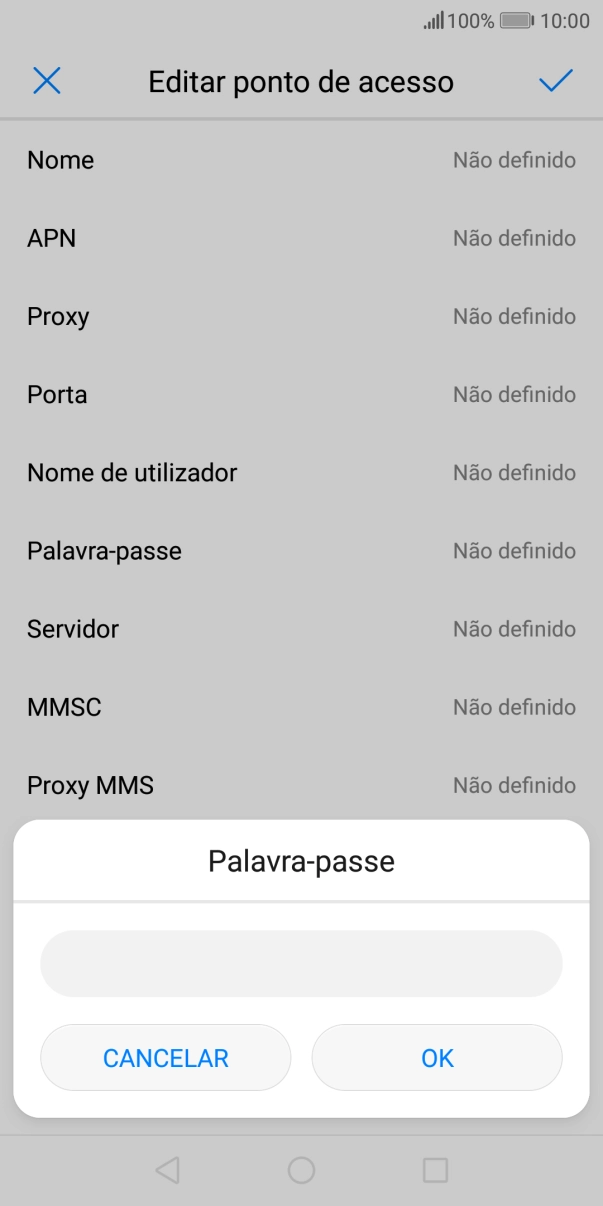 Introduza vodafone e prima OK.