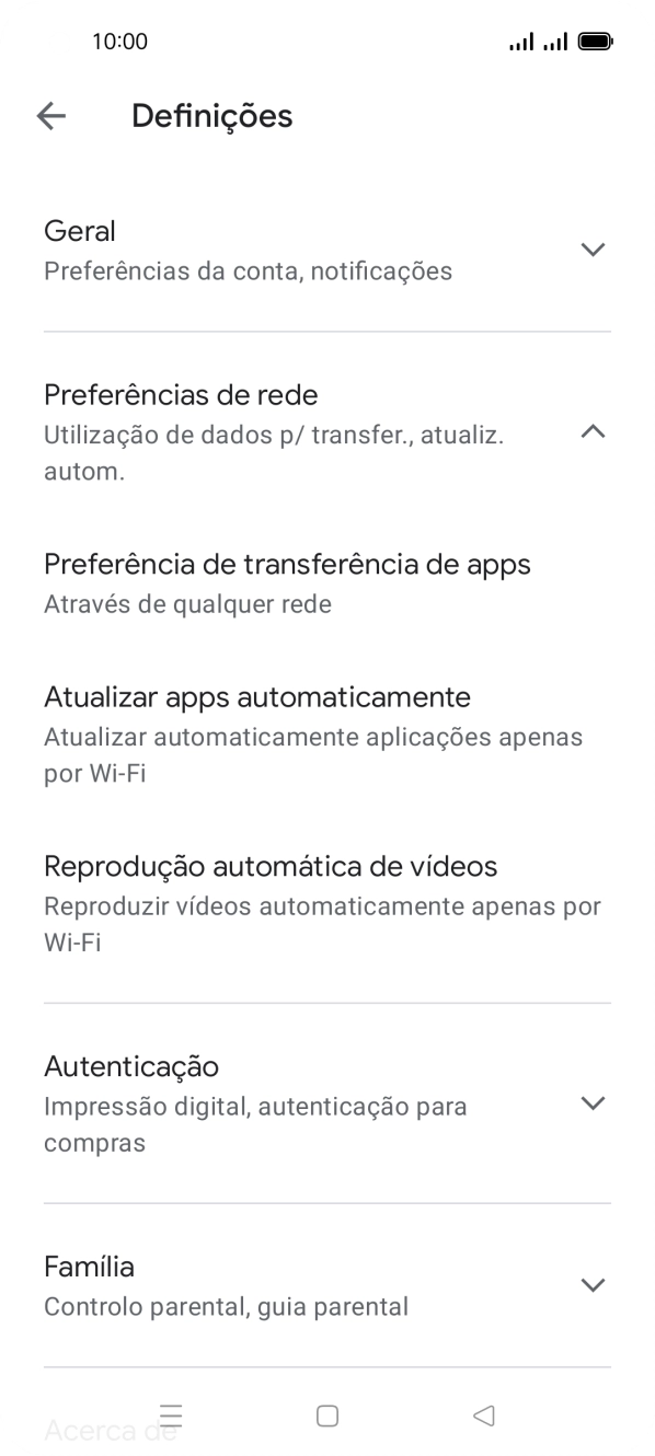 Prima Atualizar apps automaticamente.