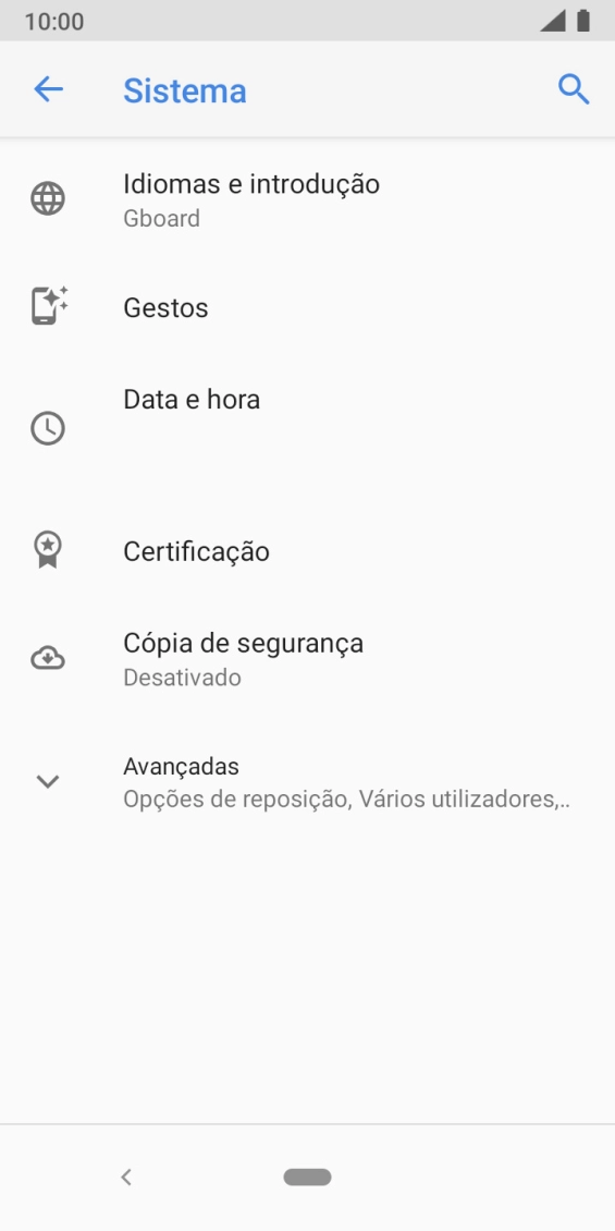 Prima Data e hora.