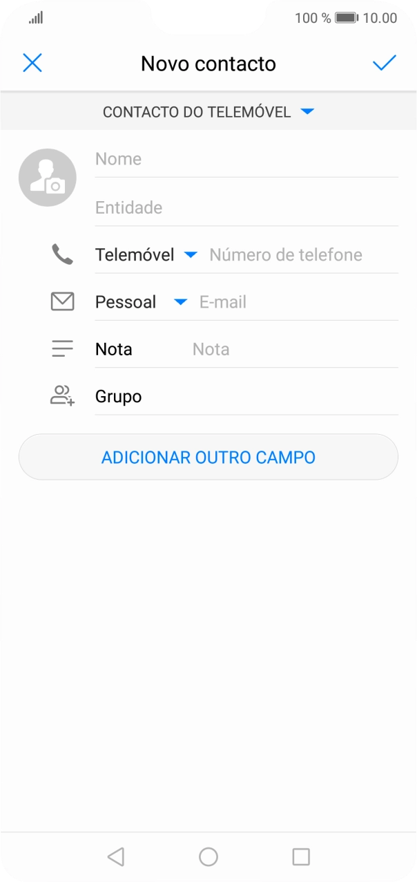 Prima a lista suspensa da lista de contactos.