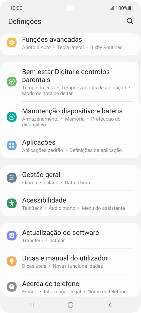 Prima Acerca do telefone.