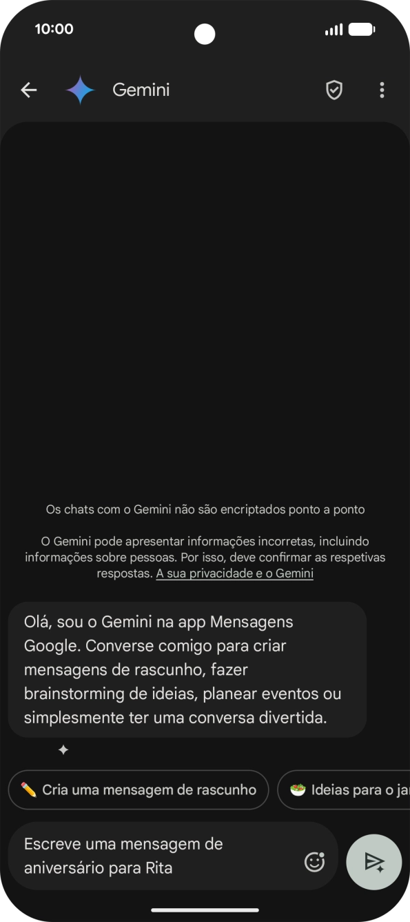 Escreva ou diga com as suas palavras qual o assunto que pretende usar.
