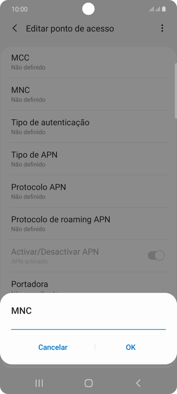 Introduza 01 e prima OK.