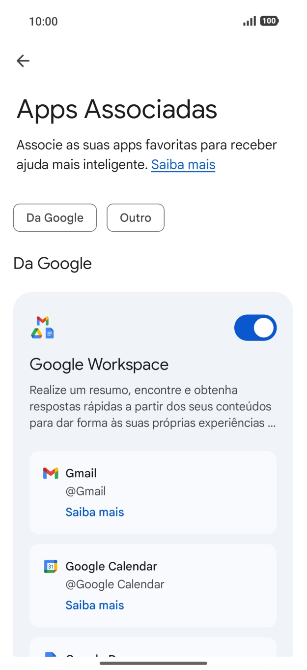Prima o indicador junto à extensão pretendida para ativar a função.