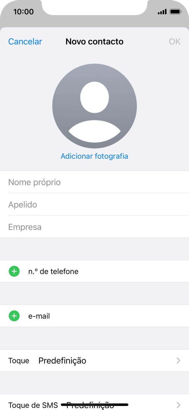 Prima Nome próprio e introduza o nome próprio.