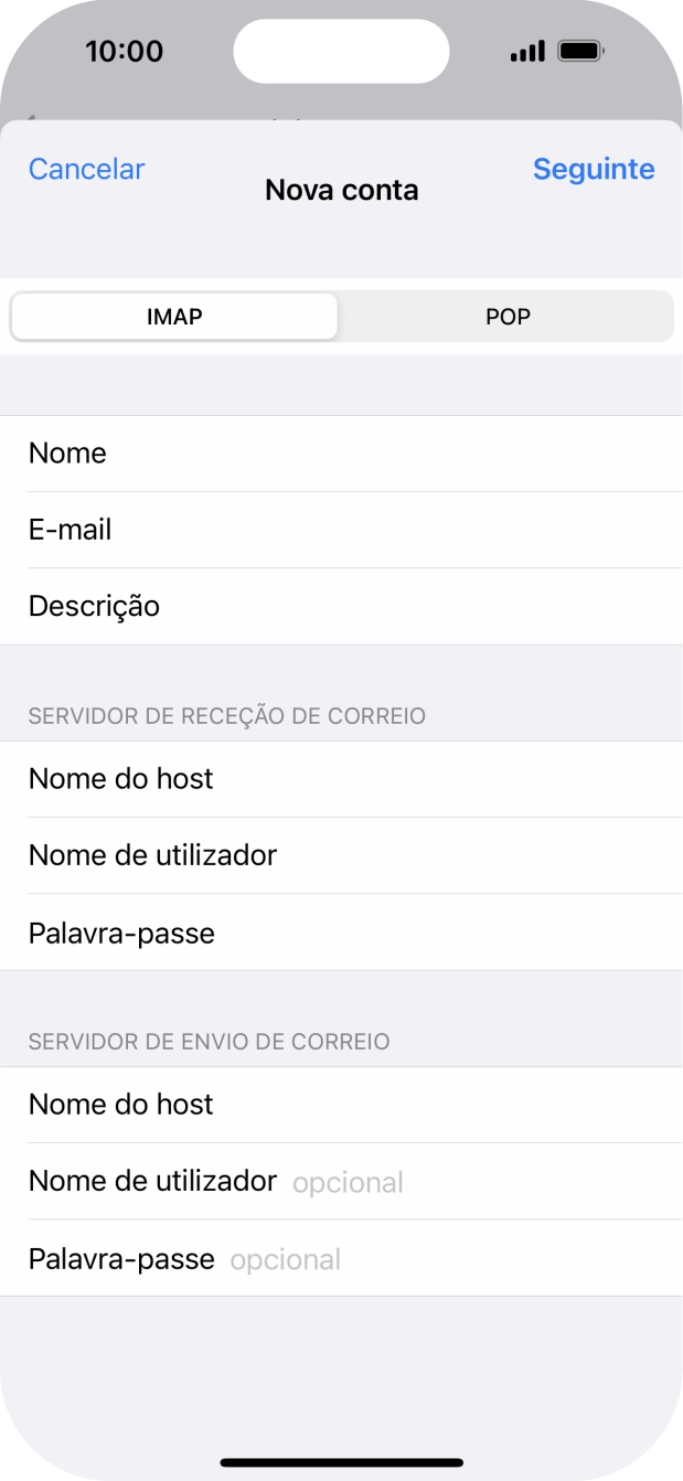 Prima Nome de utilizador e introduza o nome de utilizador da sua conta de e-mail na Vodafone.