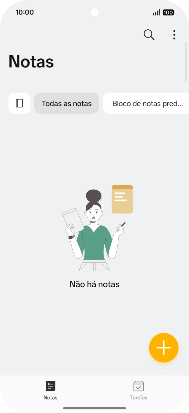 Prima o ícone de nova nota.