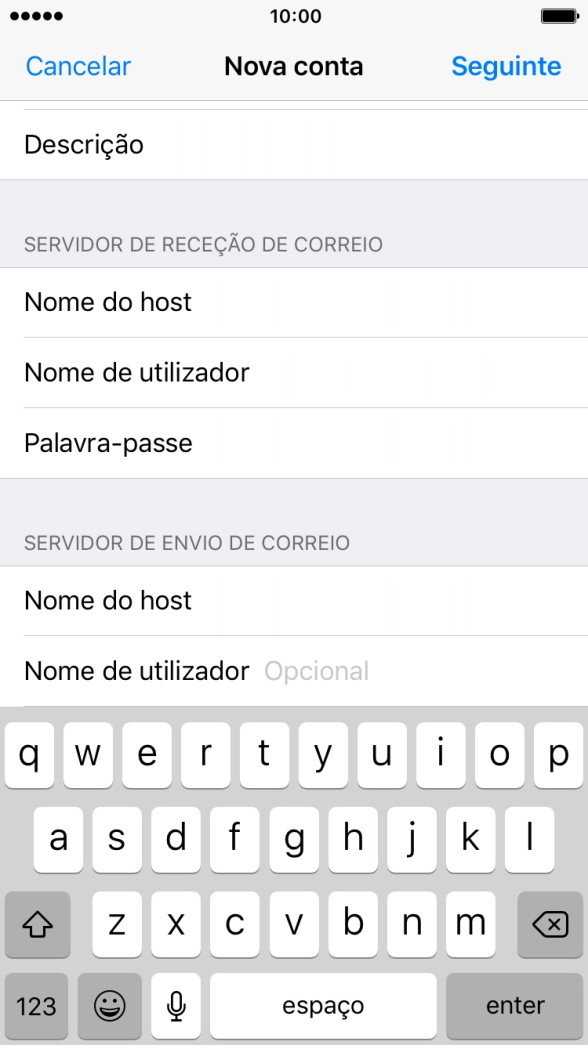 Prima Nome de utilizador e introduza o nome de utilizador no servidor de envio do seu fornecedor de e-mail.