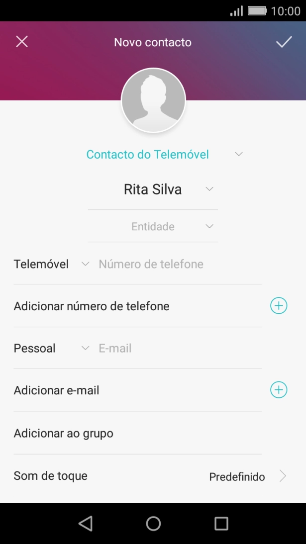 Prima Número de telefone e introduza o número de telefone pretendido.