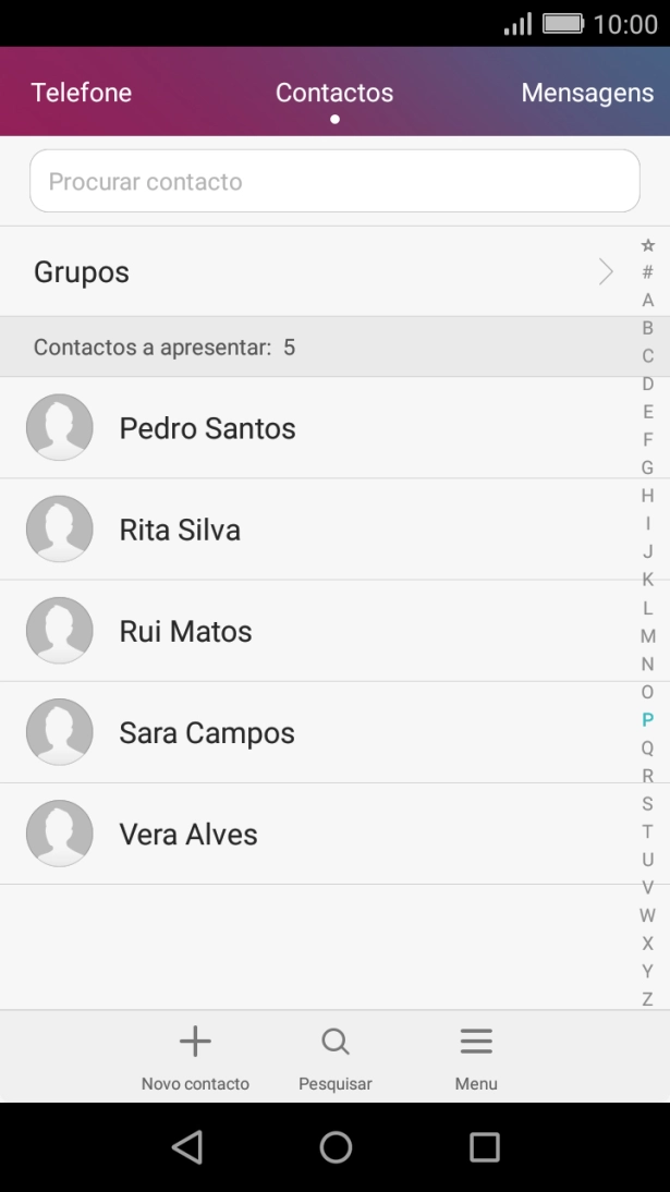 Prima Novo contacto.
