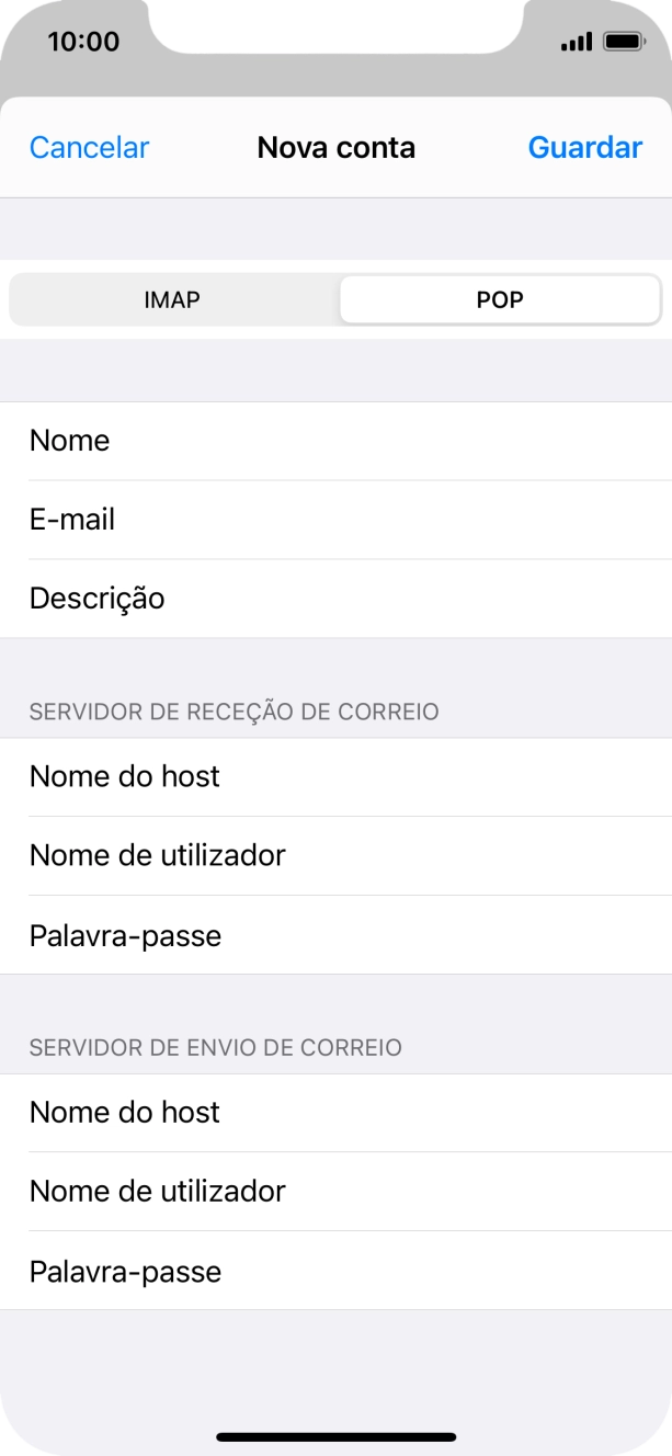 Prima Guardar. A sua conta de e-mail está agora configurada. Se pretender escolher definições adicionais para o servidor de receção e envio, siga os passos seguintes.