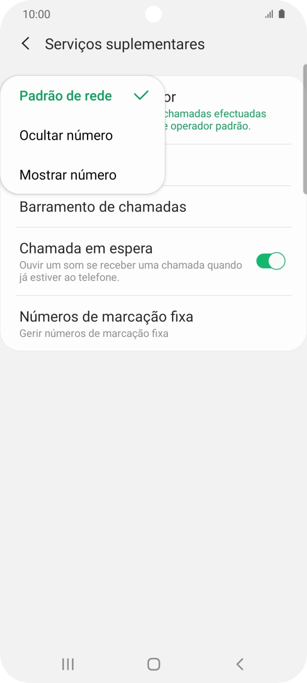 Prima Mostrar número para ativar a visualização do seu número.