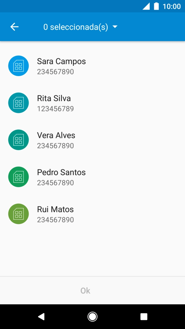 Prima seleccionada(s).