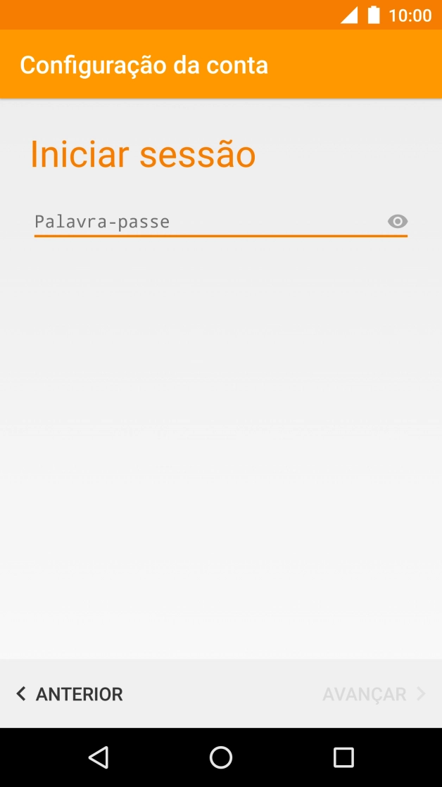Prima o campo de escrita e introduza a password da sua conta de e-mail Vodafone.
