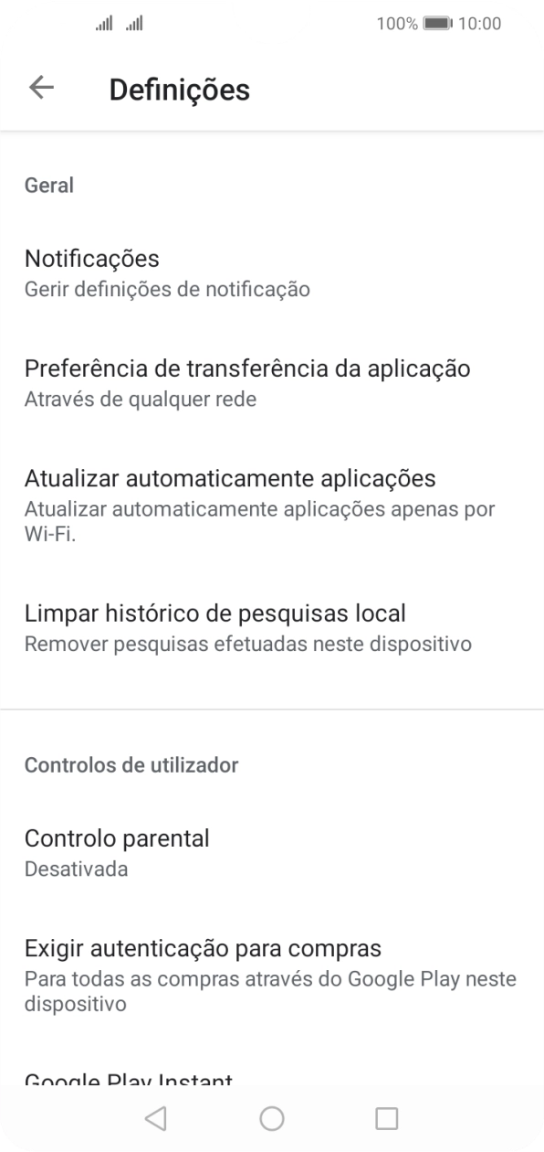 Prima Atualizar automaticamente aplicações.