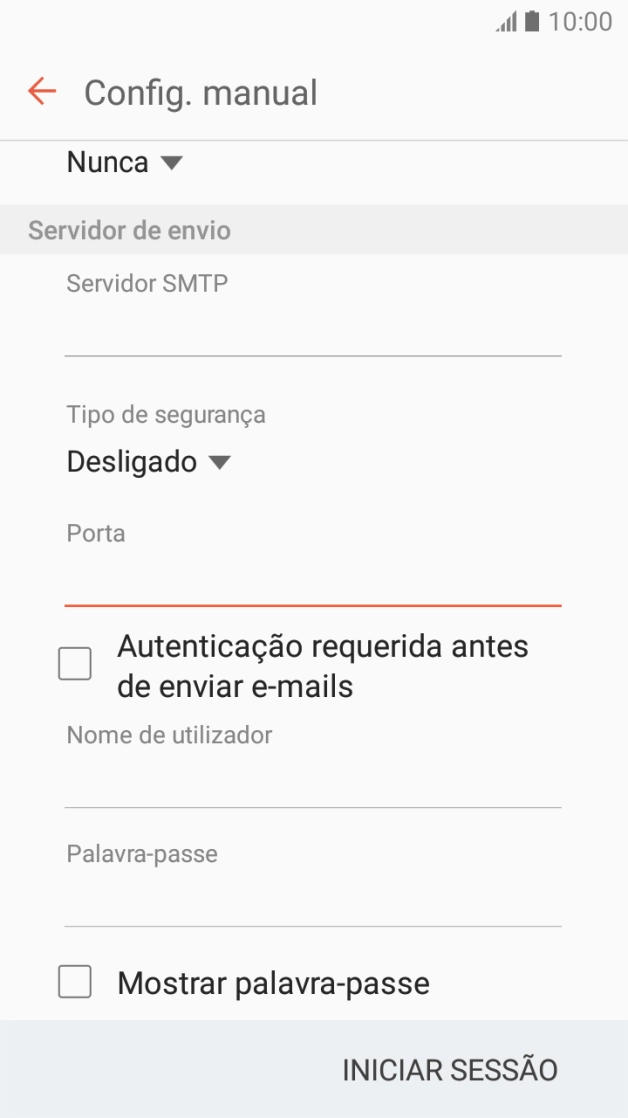 Prima Autenticação requerida antes de enviar e-mails para ativar a função.