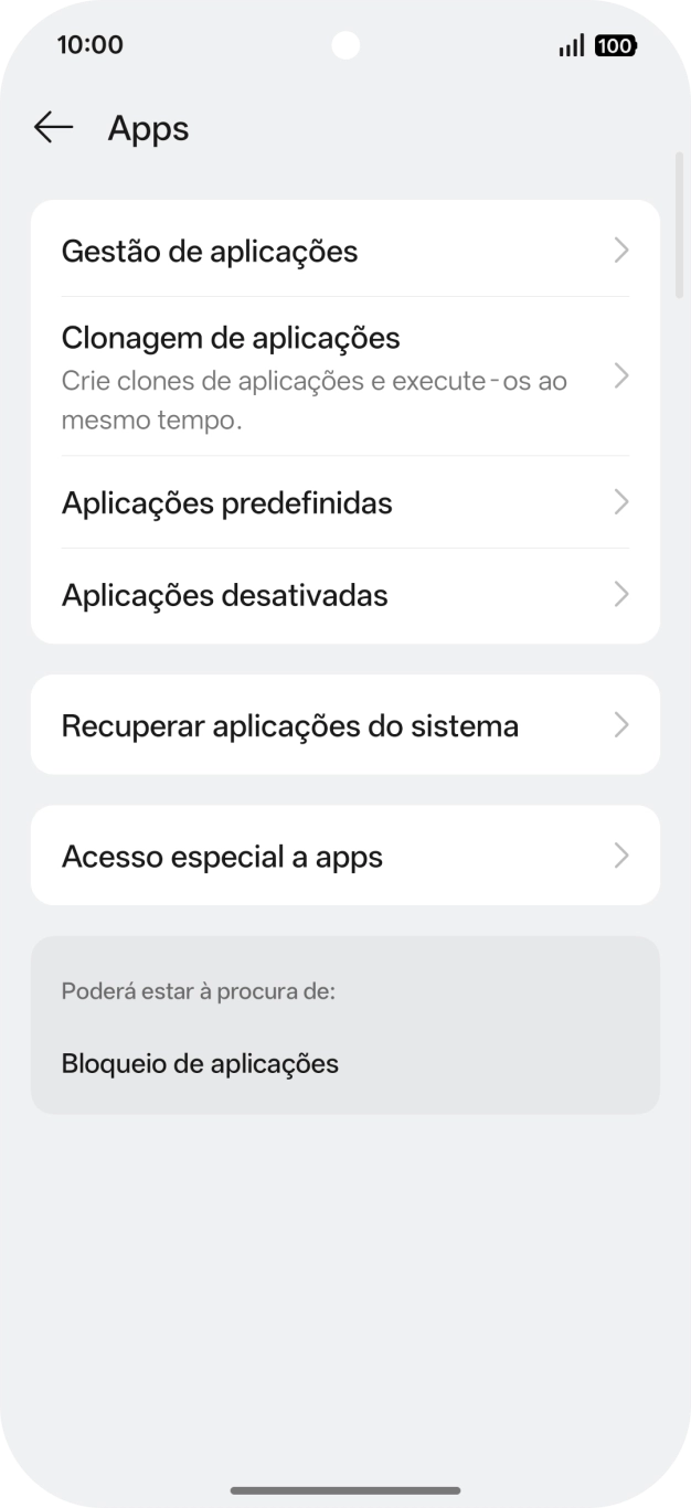 Prima Gestão de aplicações.