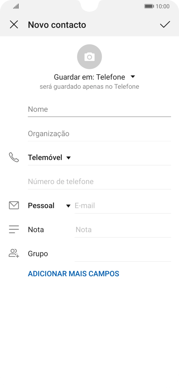Prima a lista suspensa da lista de contactos.