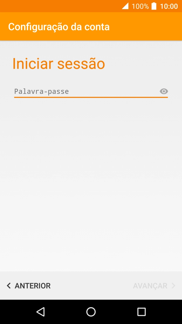 Prima o campo de escrita e introduza o seu endereço de e-mail Vodafone.