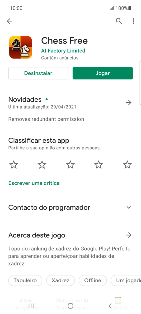 Prima a tecla de início para terminar e voltar ao ecrã inicial.