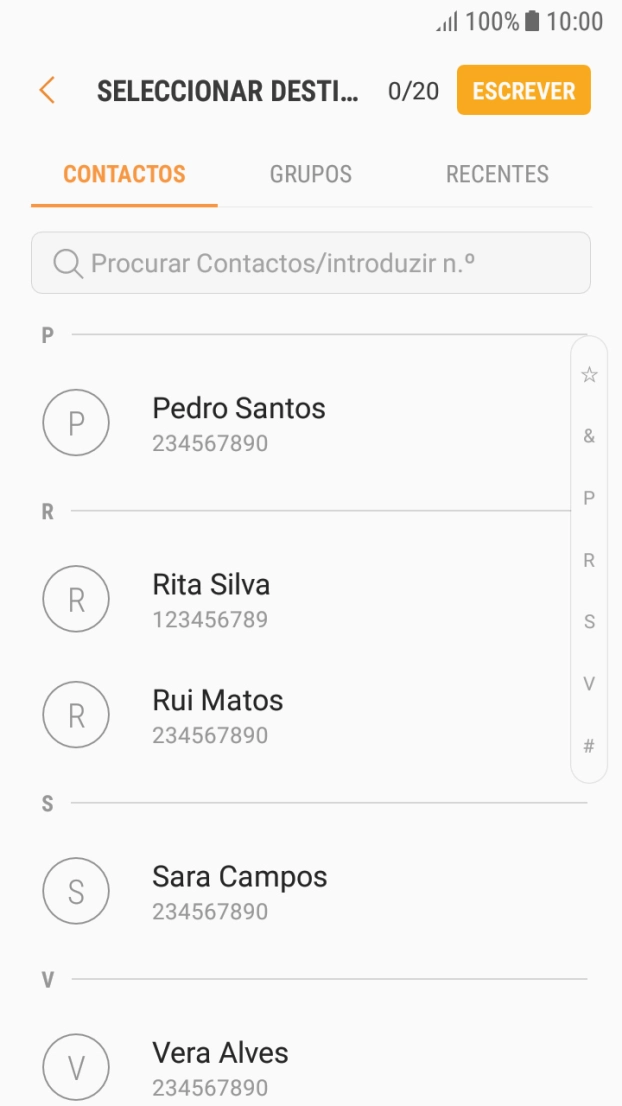 Prima ESCREVER.