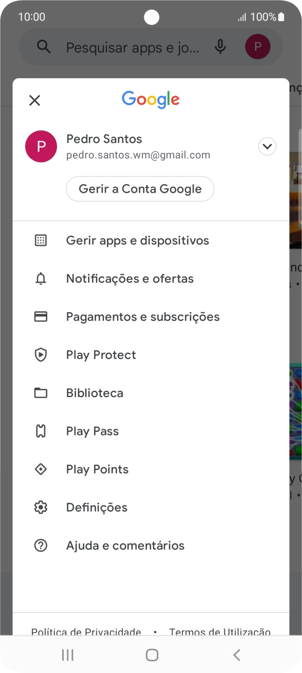 Prima Gerir apps e dispositivos.